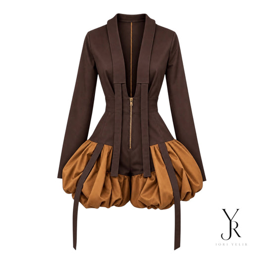 JYR One-Piece with Bubble Skirt Overlay